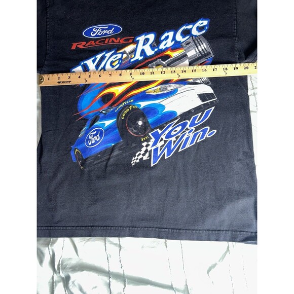 Vtg 90s Ford Racing Nascar Motorsport We Race You Win Graphic T-Shirt Mens Large - Picture 6 of 8